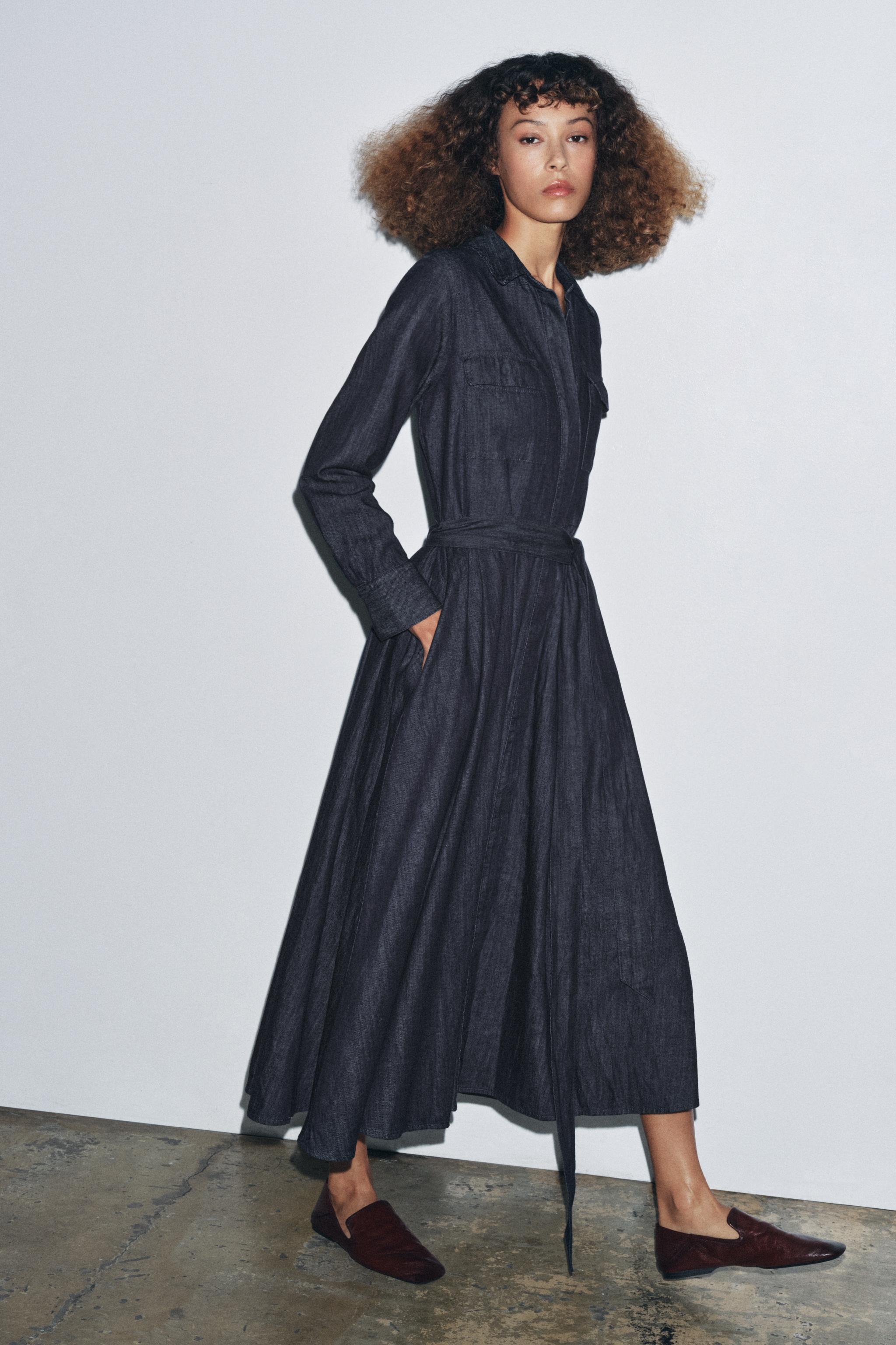 knee length dresses for ladies Tamara Denim Dress – Retrofete main image 1