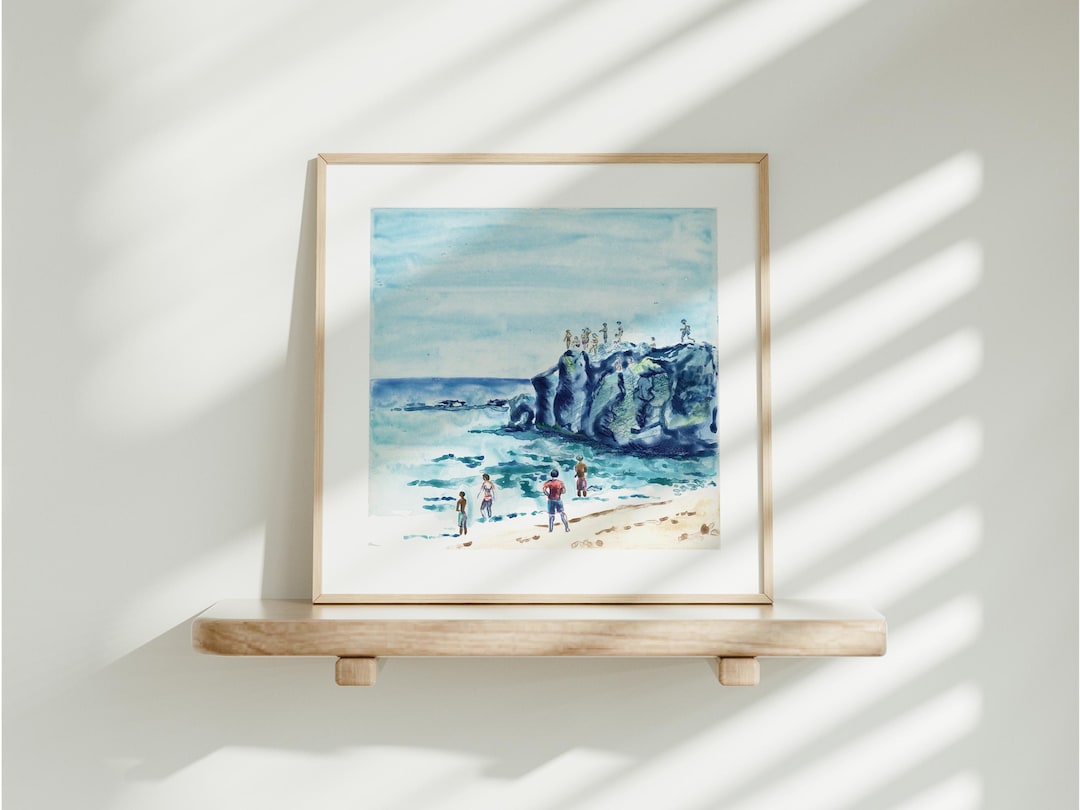 Colorful and fun coastal wall art created without AI! cover photo collage
