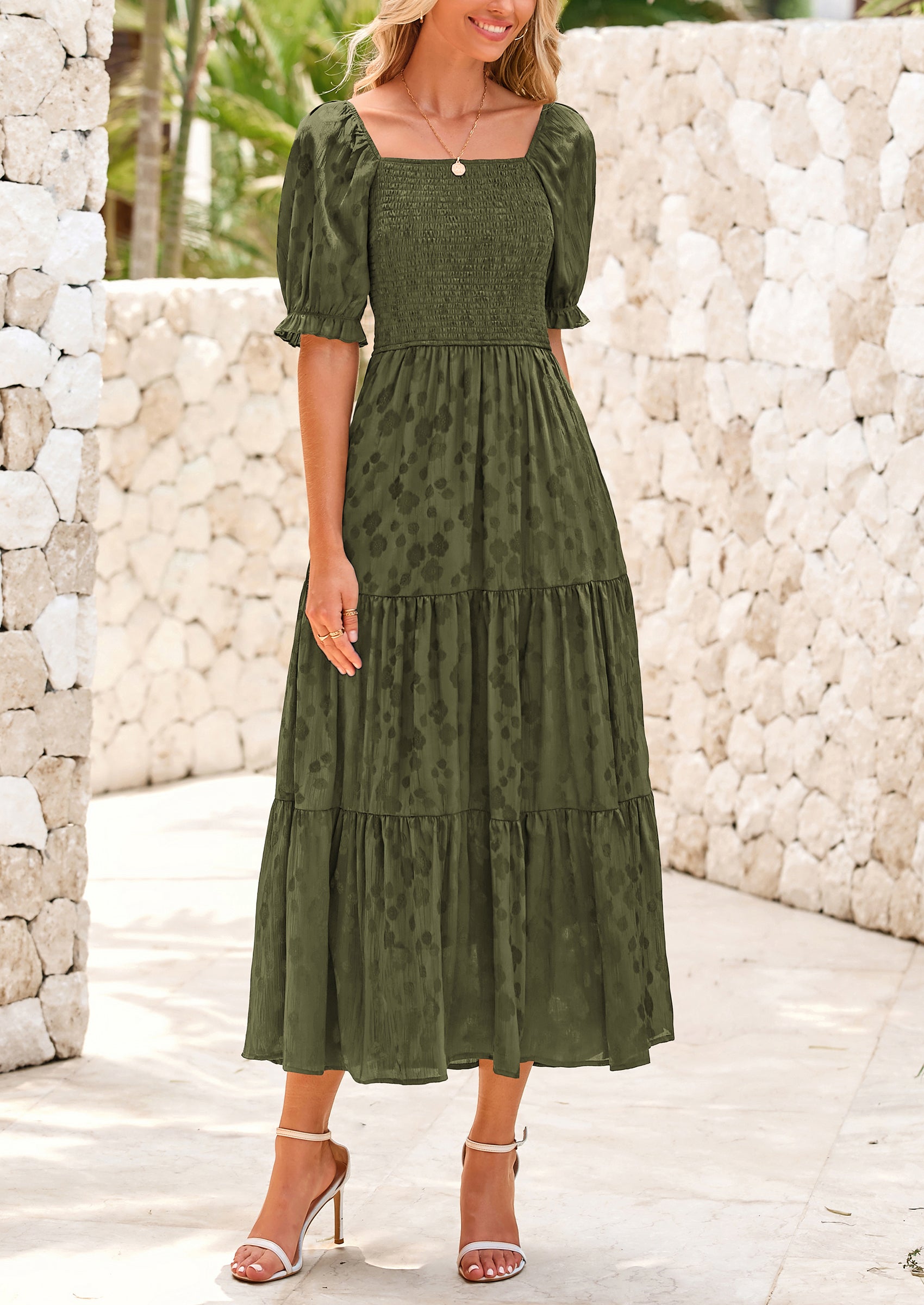 knee length dresses for ladies PRETTYGARDEN Spring Dresses for Women 2026 Summer Casual Sleeveless Sq main image 1