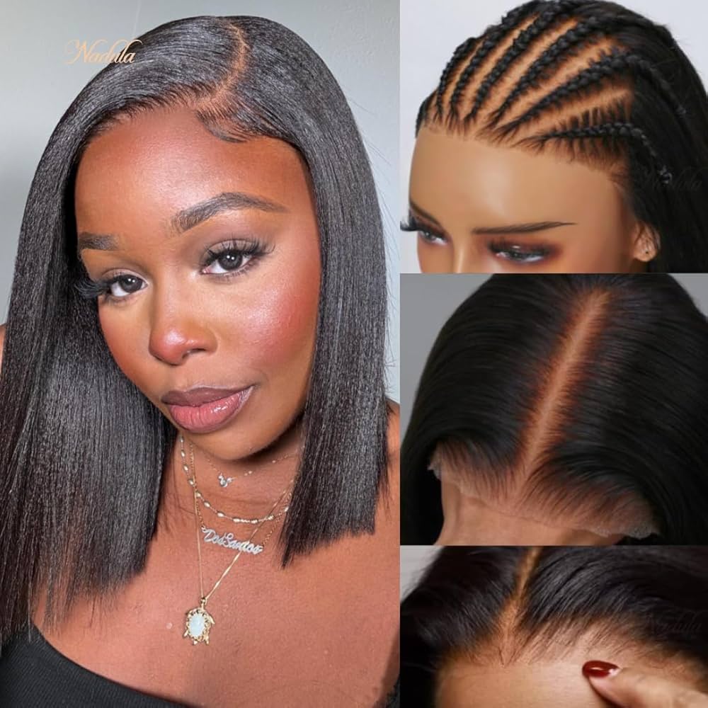 Lay the wig like scalp cover photo collage
