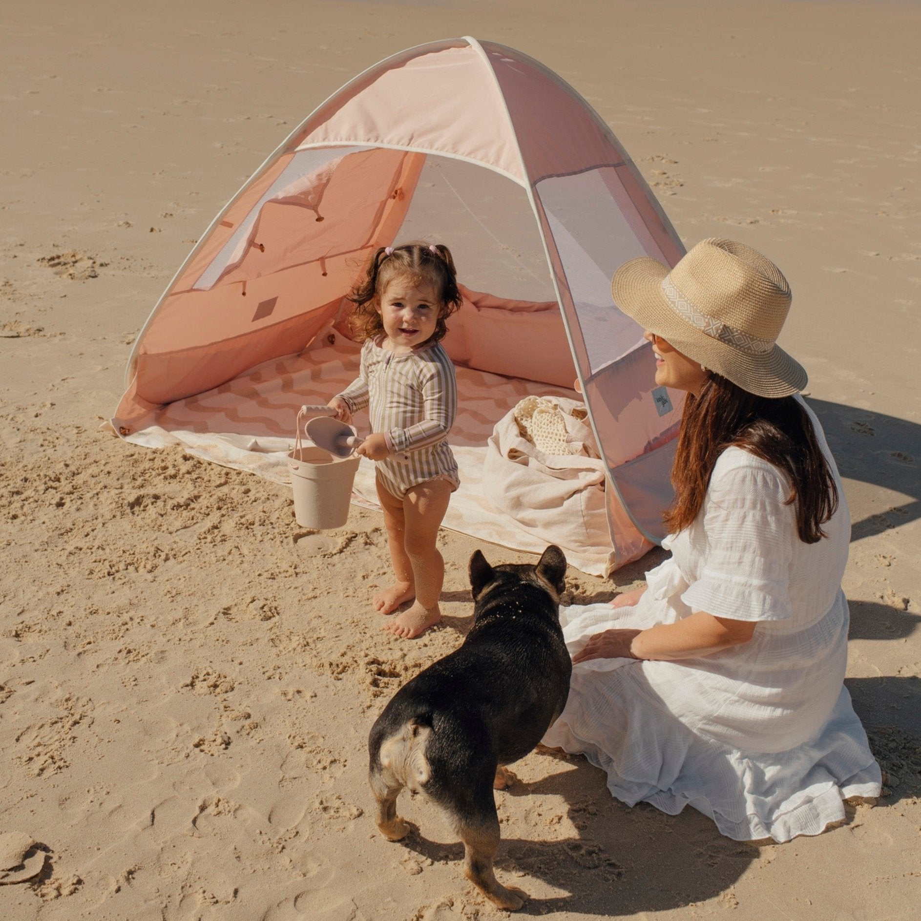 Pink beach things cover photo collage