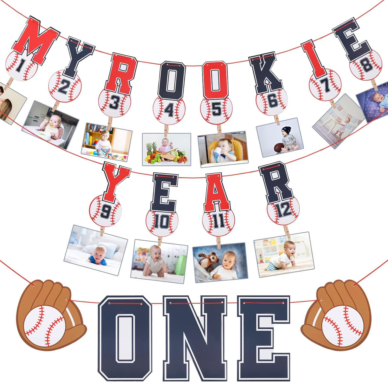 “Rookie of the Year” 1st Birthday Decorations cover photo collage
