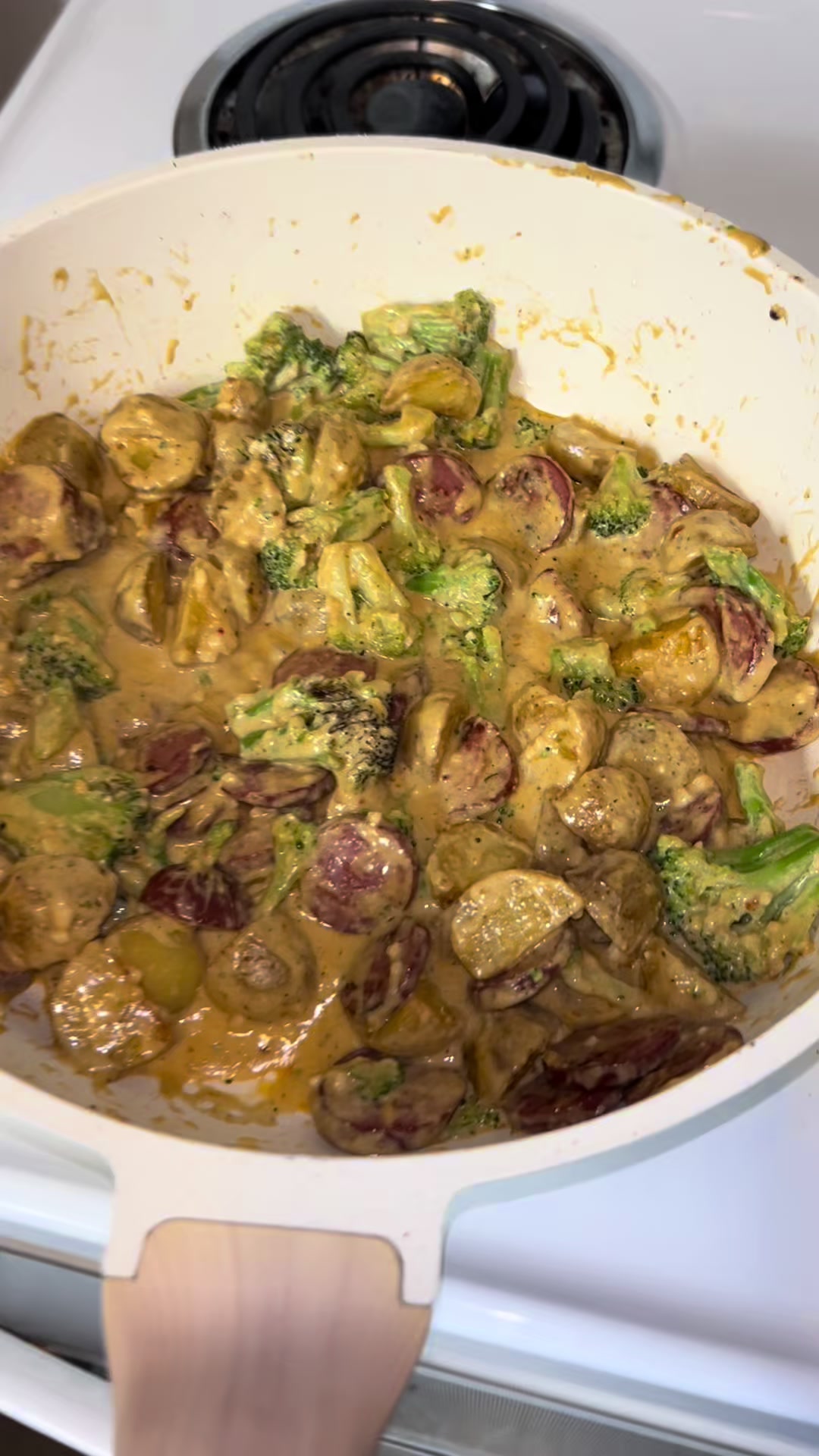 Easy Creamy Smoked Sausage & Broccoli Skillet (One-Pan Dinner) cover photo collage