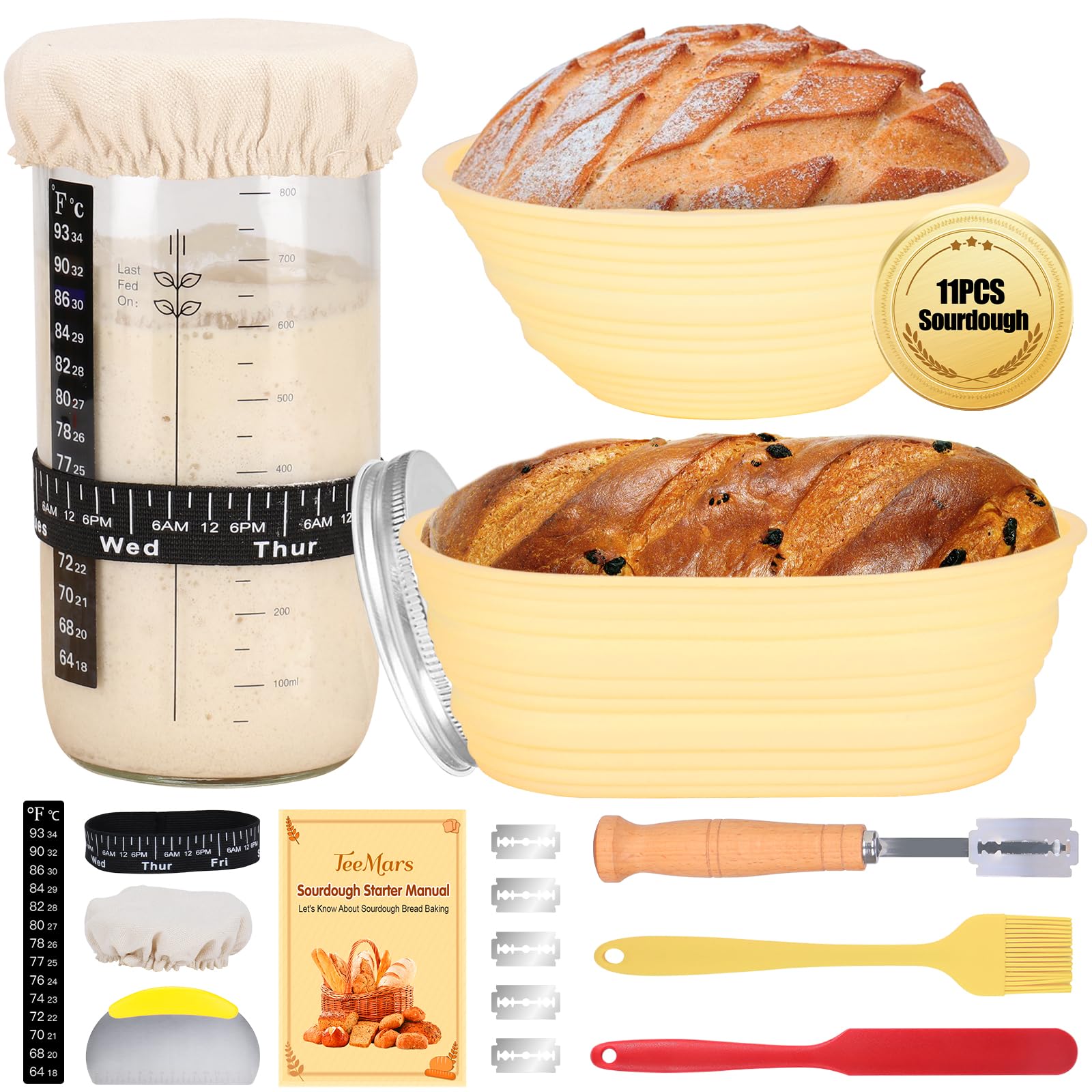 Sourdough starter kit cover photo collage