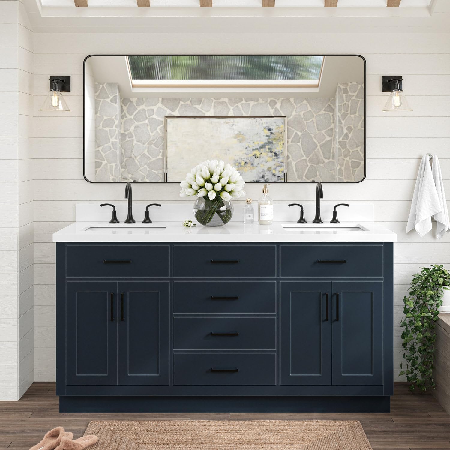 New Bluesy Primary Bath cover photo collage