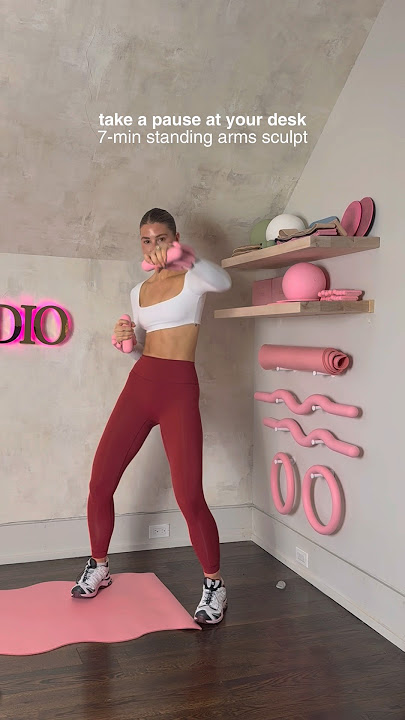 At home girly workouts & equipment I love! Beginner friendly. 🩷 cover photo collage