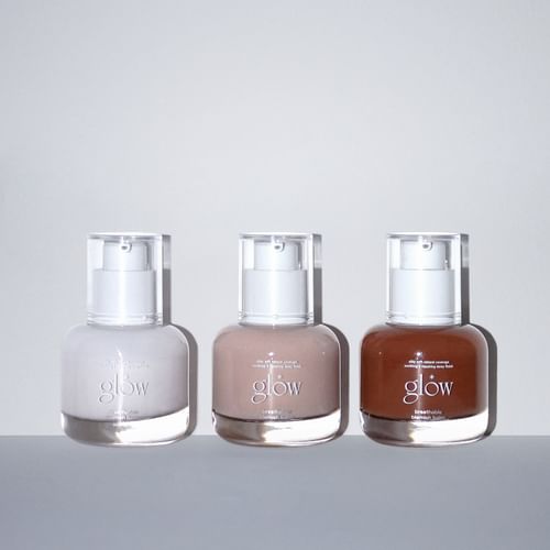 current glowy makeup routine essentials cover photo collage