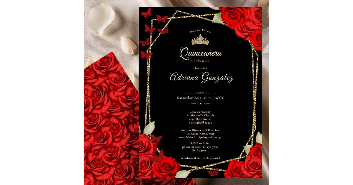 Quinceanera Invitations cover photo collage