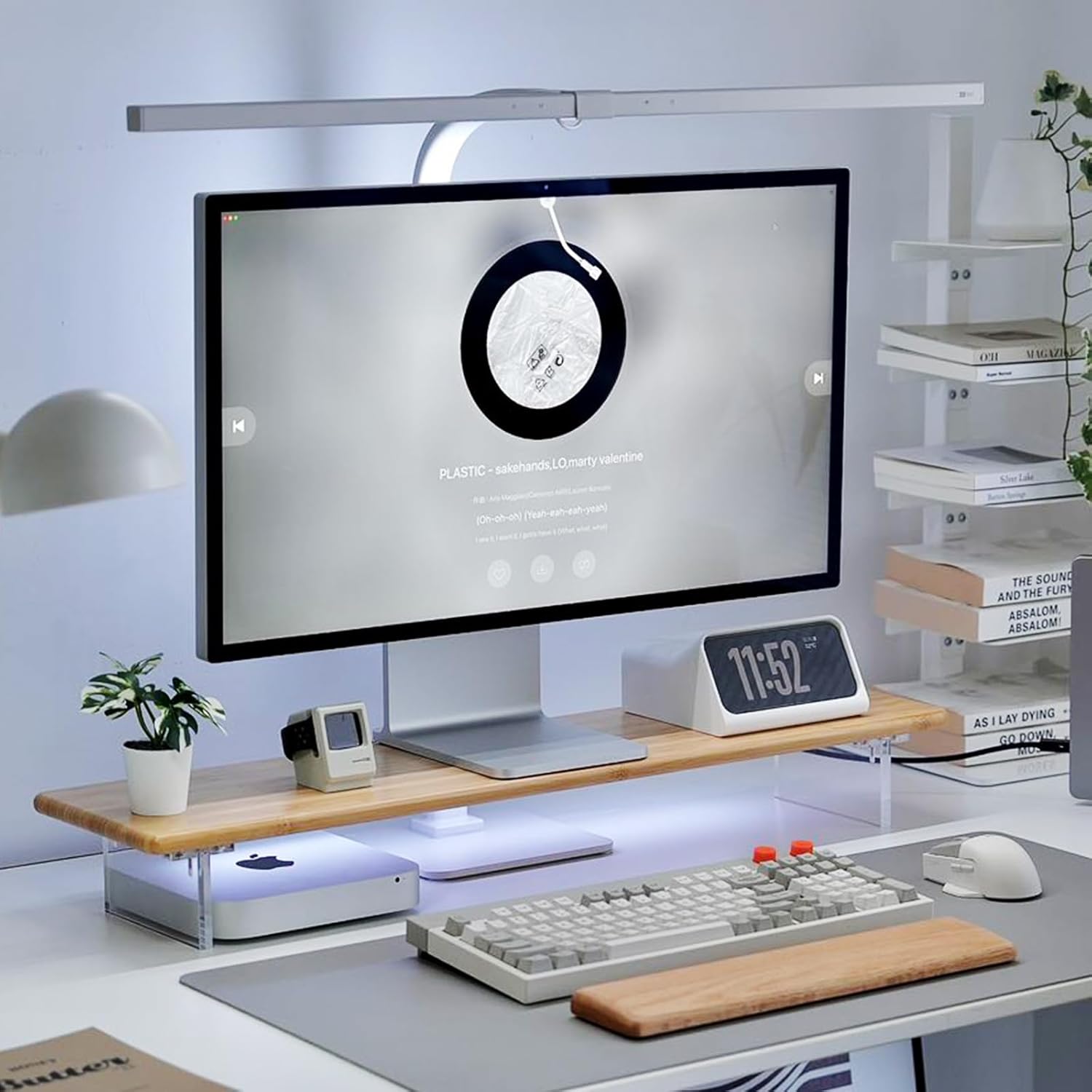 Cozy White & Minimalist Desk Setup ☁️✨ cover photo collage