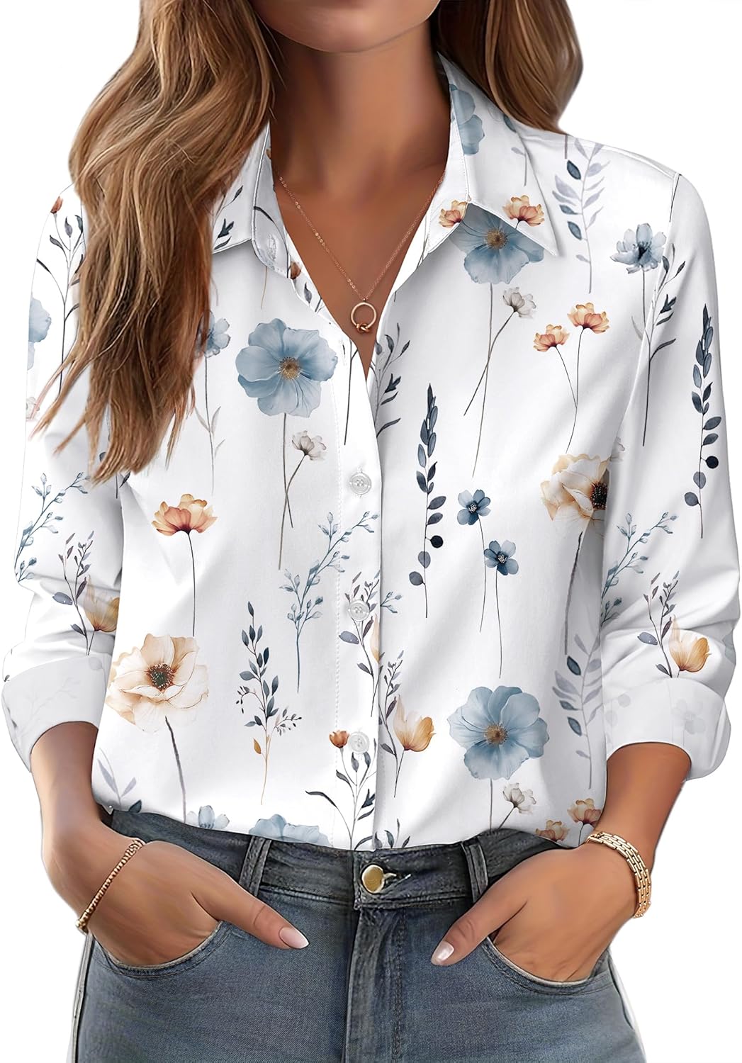 Women's Casual Work Shirts cover photo collage