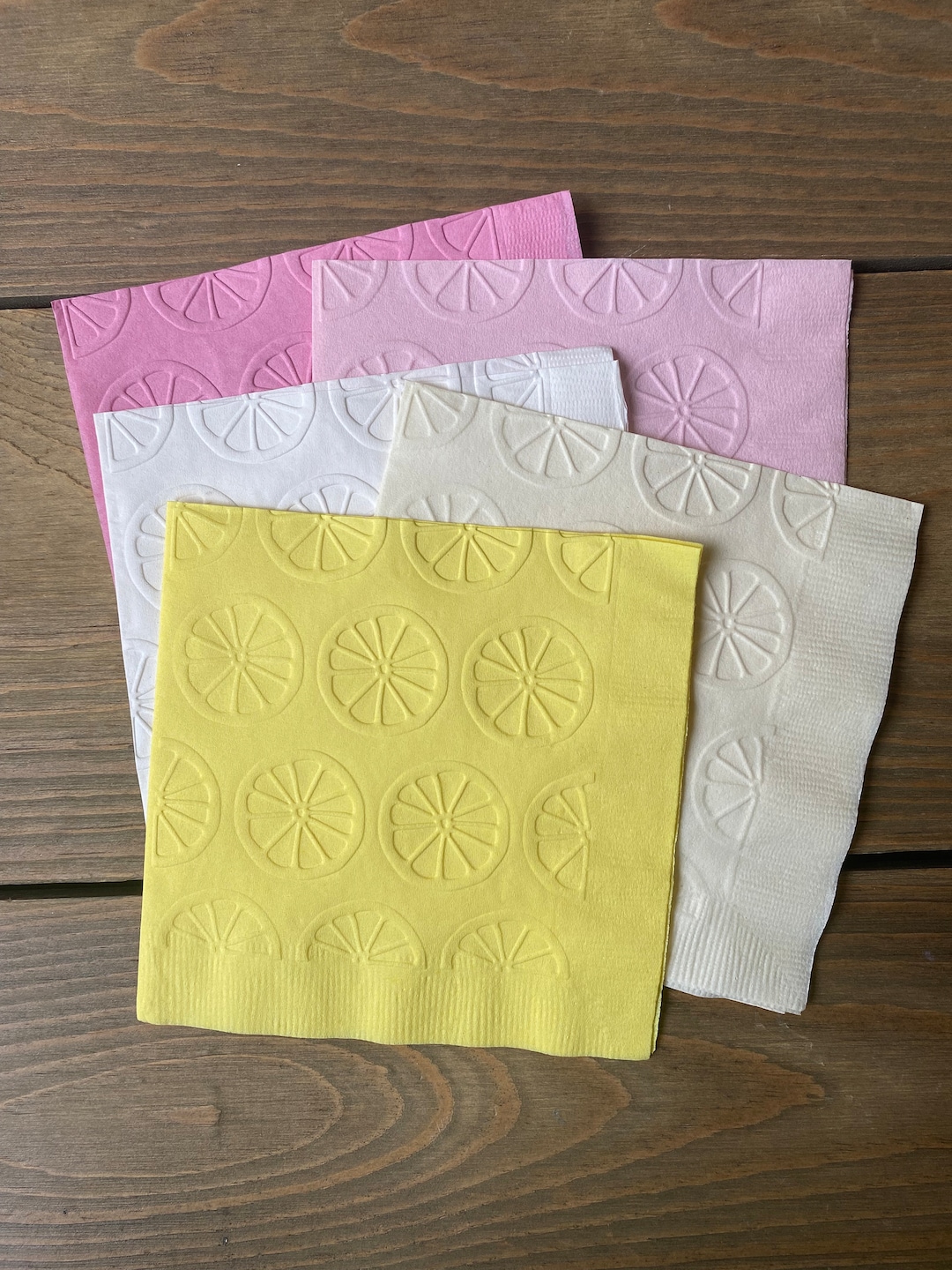 Embossed Lemon Napkins Set of 20