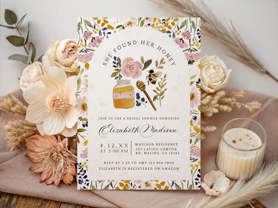 she found her honey! (Bridal shower theme) cover photo collage