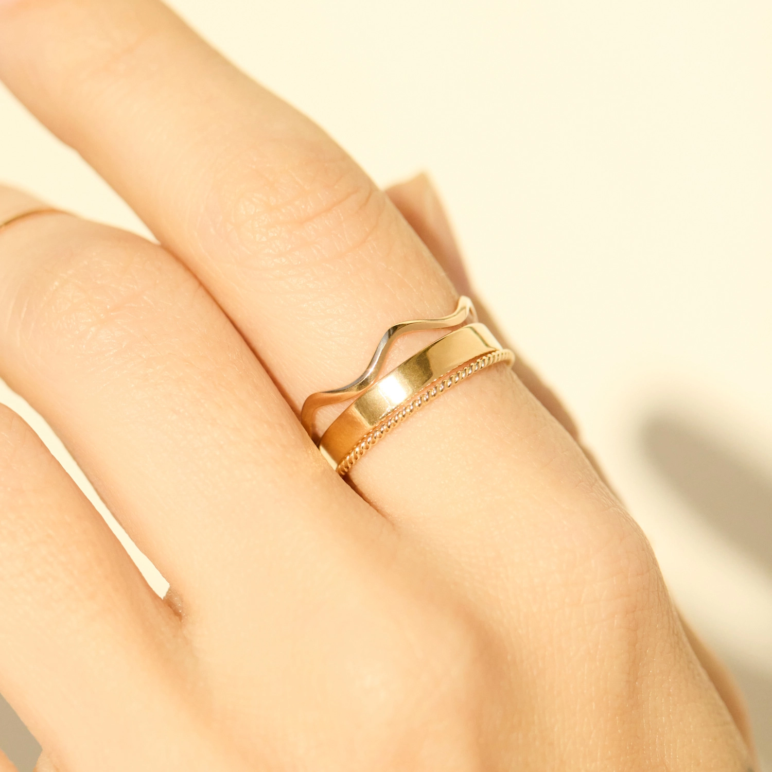 Everyday Jewelry Stack: Gold, diamonds, and stretchy rings (who'd have thought!) cover photo collage