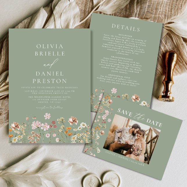 Elegant Sage Green Wedding Invitations – Minimal Designs for Every Couple cover photo collage