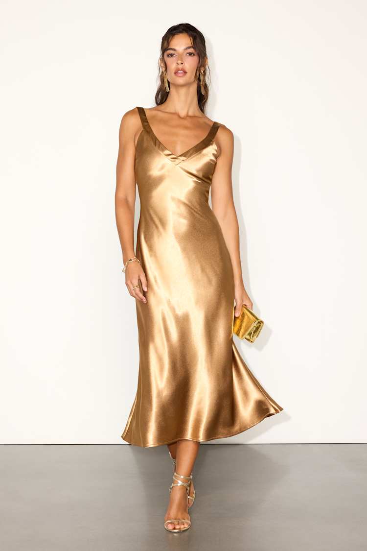gold coktail dress vogue Long A-Line Prom Dress with Sheer Embroidered Corset– PromGirl main image 1