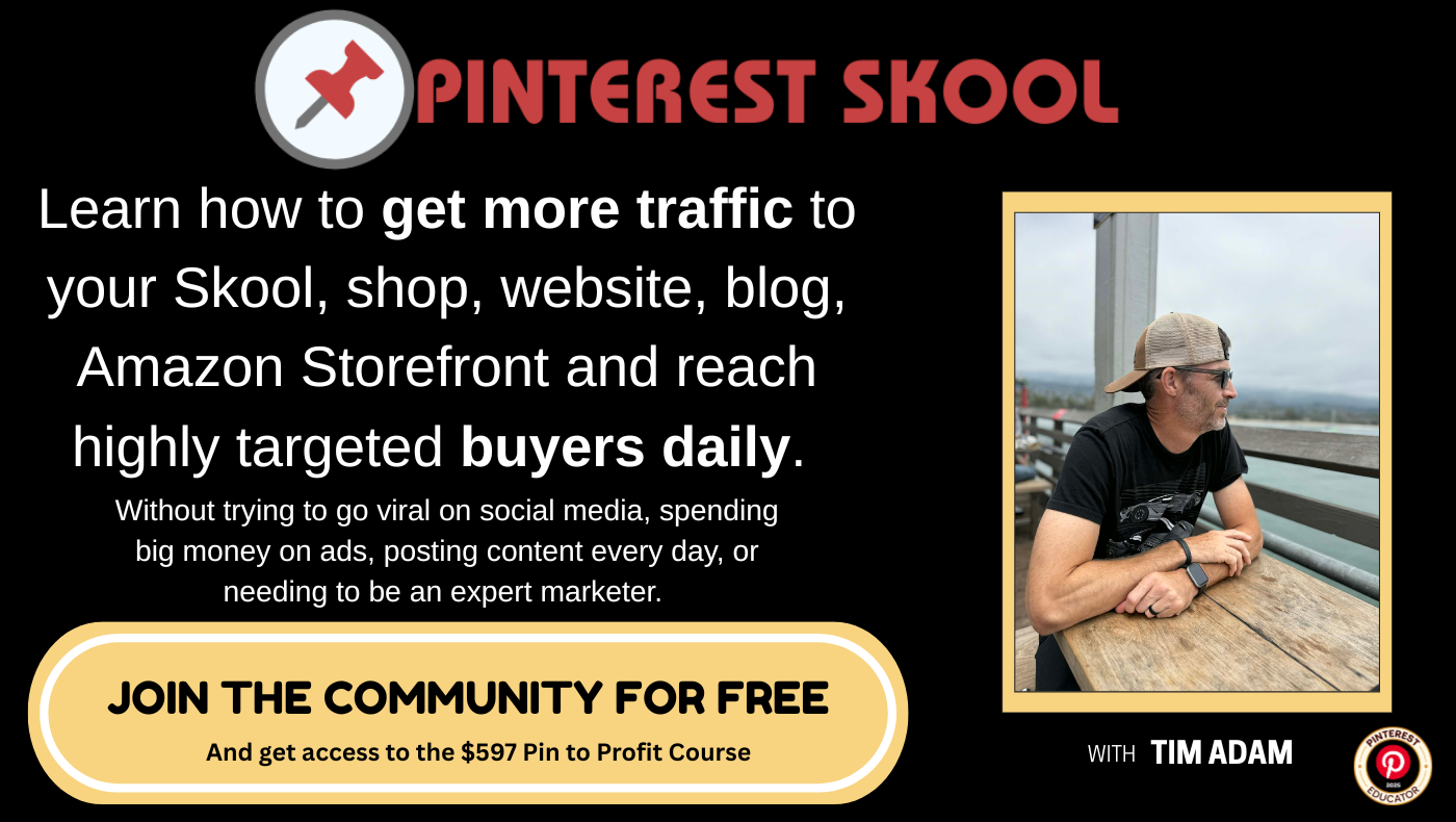 Learn how to get more traffic to your website, shop, blog, Skool, Amazon storefront cover photo collage