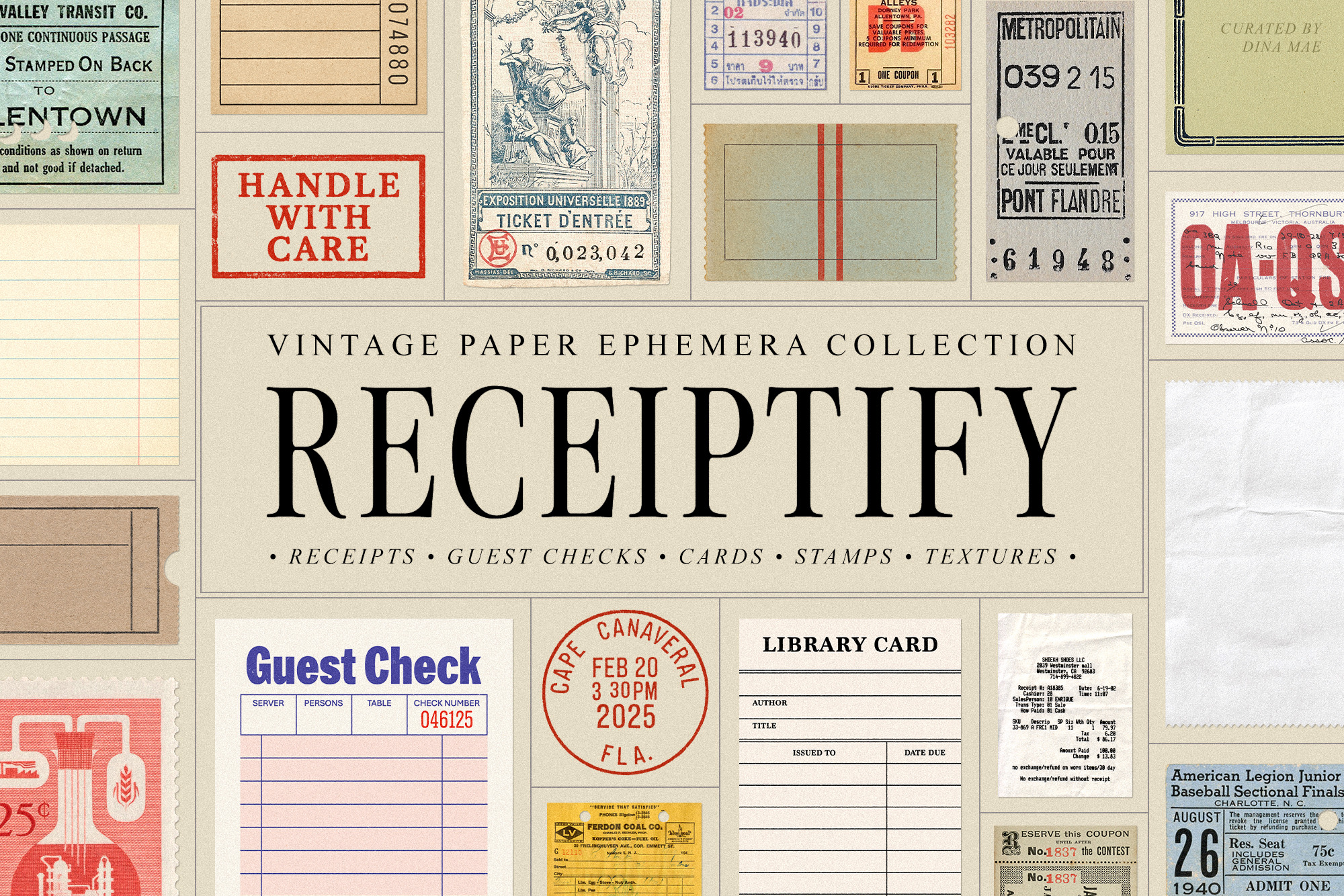 Where to Shop for Digital Vintage Ephemera cover photo collage