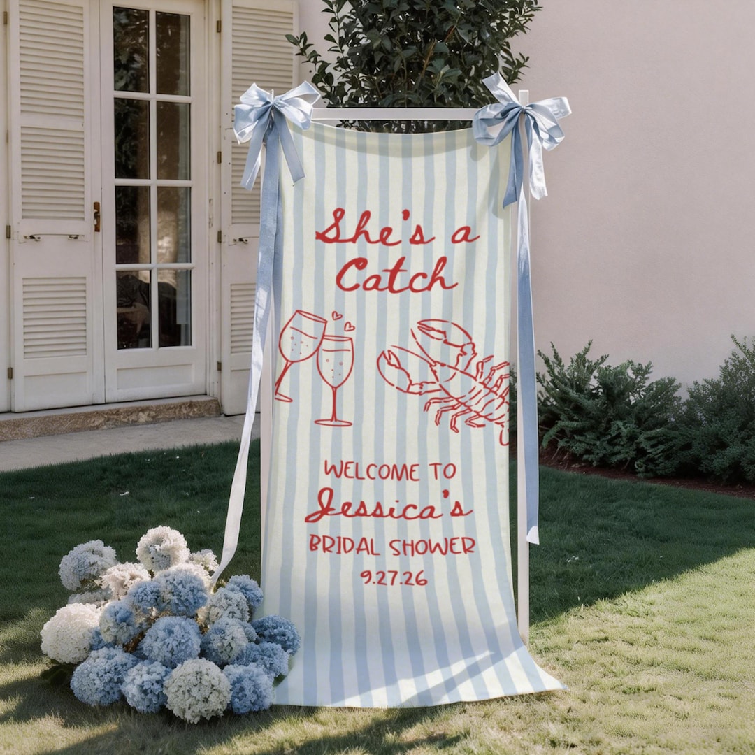 She's a Catch Bridal Shower Theme cover photo collage