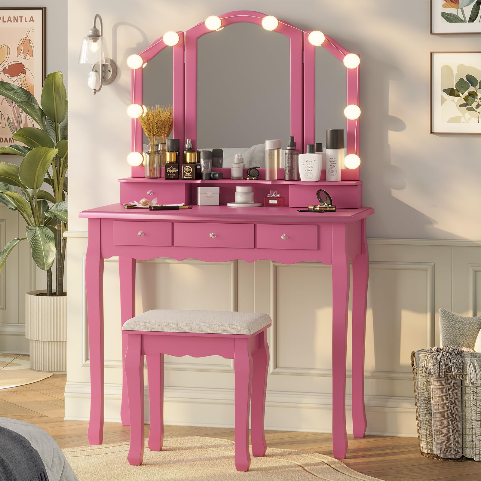 Pink Teen Bedroom: Aesthetic Girl Room Essentials cover photo collage