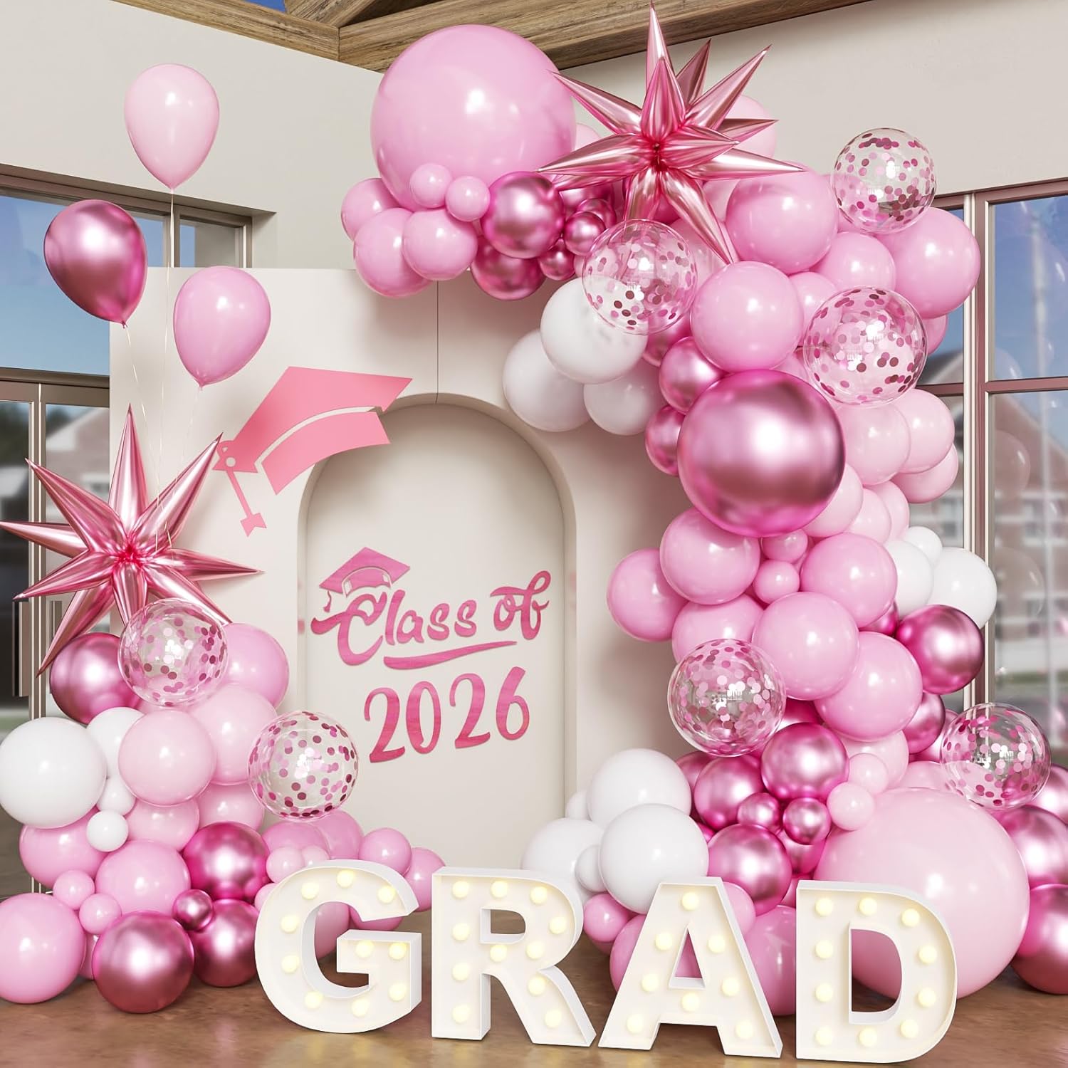 Onto the Next Pink Graduation Party Theme cover photo collage