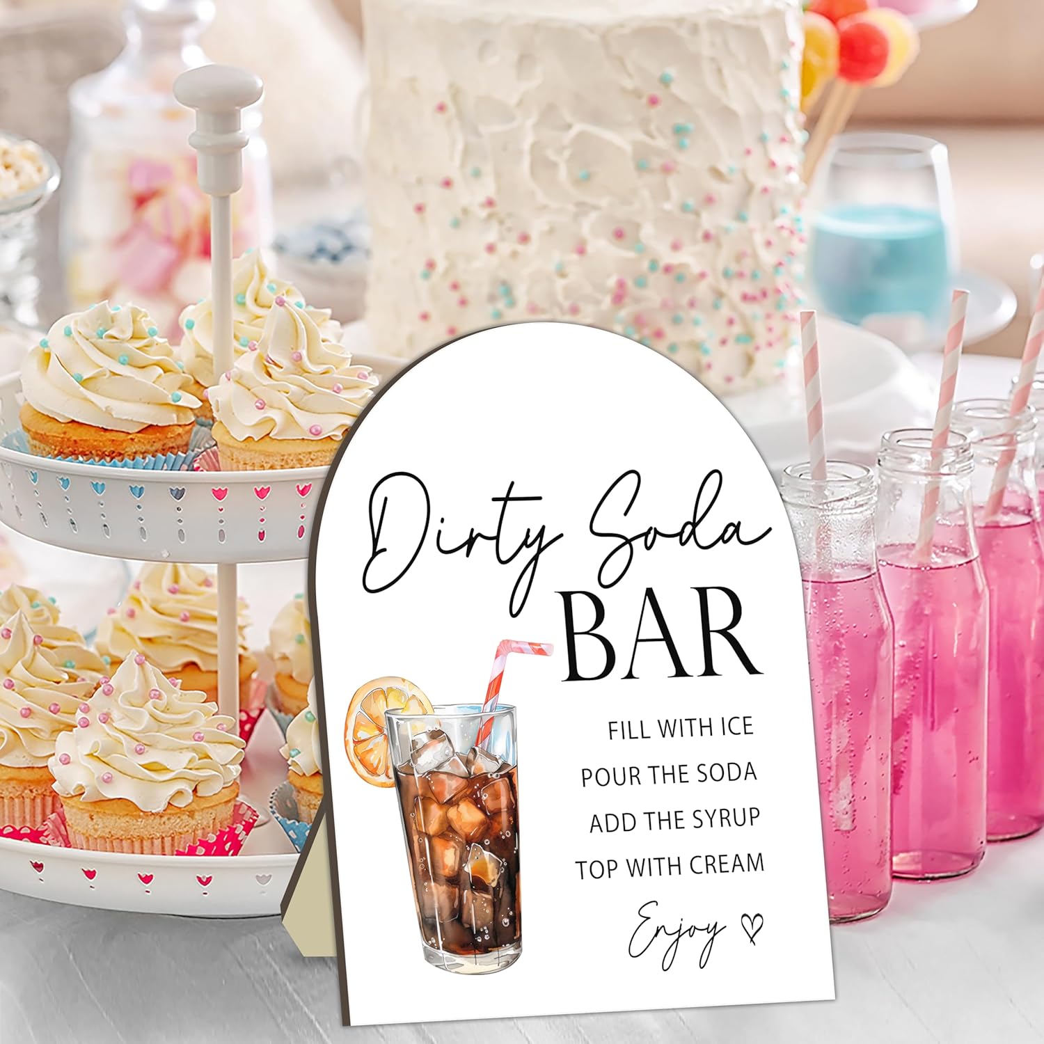 Dirty Soda Bar Decor, Syrups and Party Supplies cover photo collage