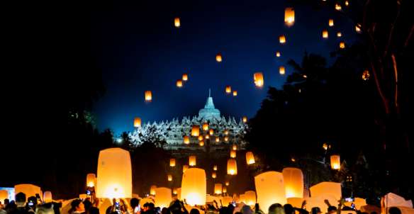 "Waisak 2026 in Borobudur — The Night Thousands of Lanterns Light Up Ancient Java" cover photo collage