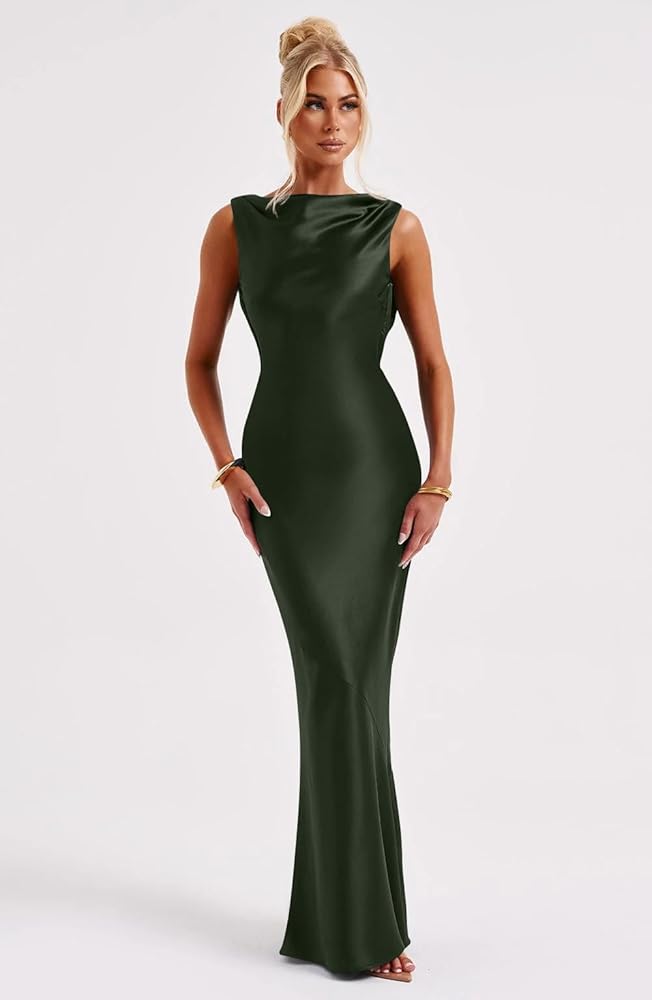 amazon silk dresses Amazon.com: Women's Spaghetti Strap Satin Dress Womens Sexy Silk Party Dress  V Neck Silk Long Dresses: Clothing, Shoes & Jewelry