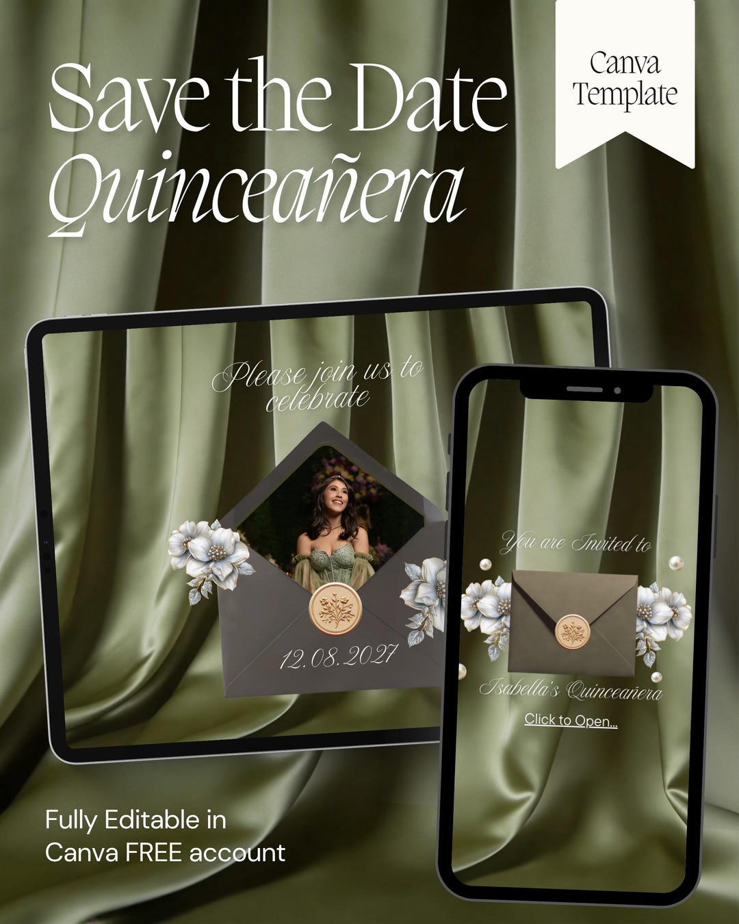 Quinceañera website invitation cover photo collage