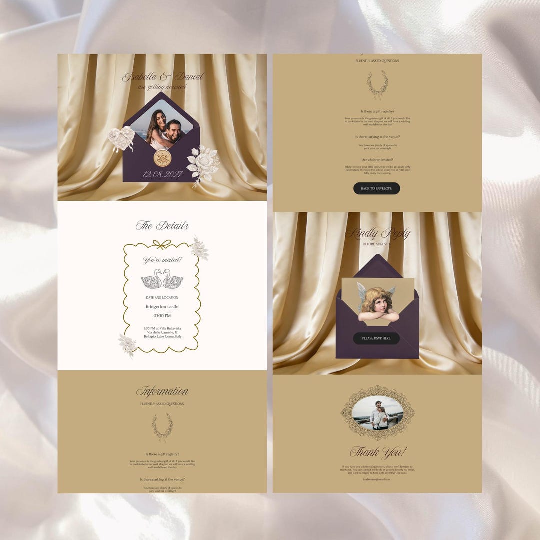 Wedding Website Invitations cover photo collage