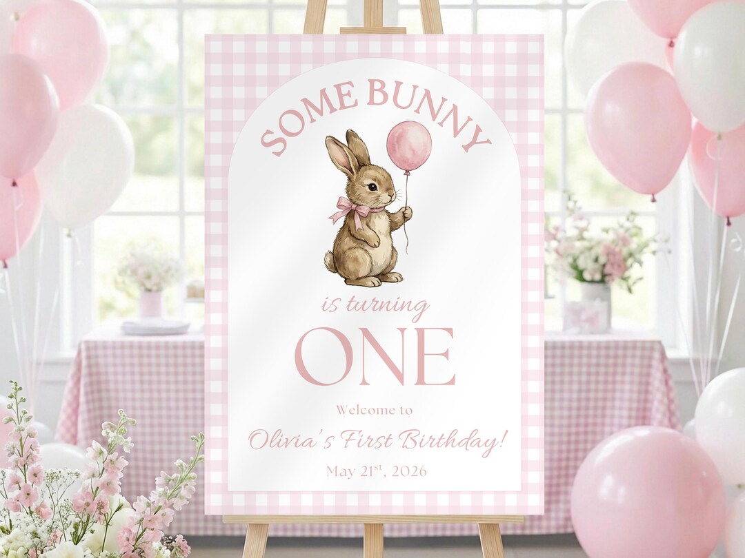 Some BUNNY Is Turning One 🐰  - Adorable Bunny First Birthday Ideas cover photo collage