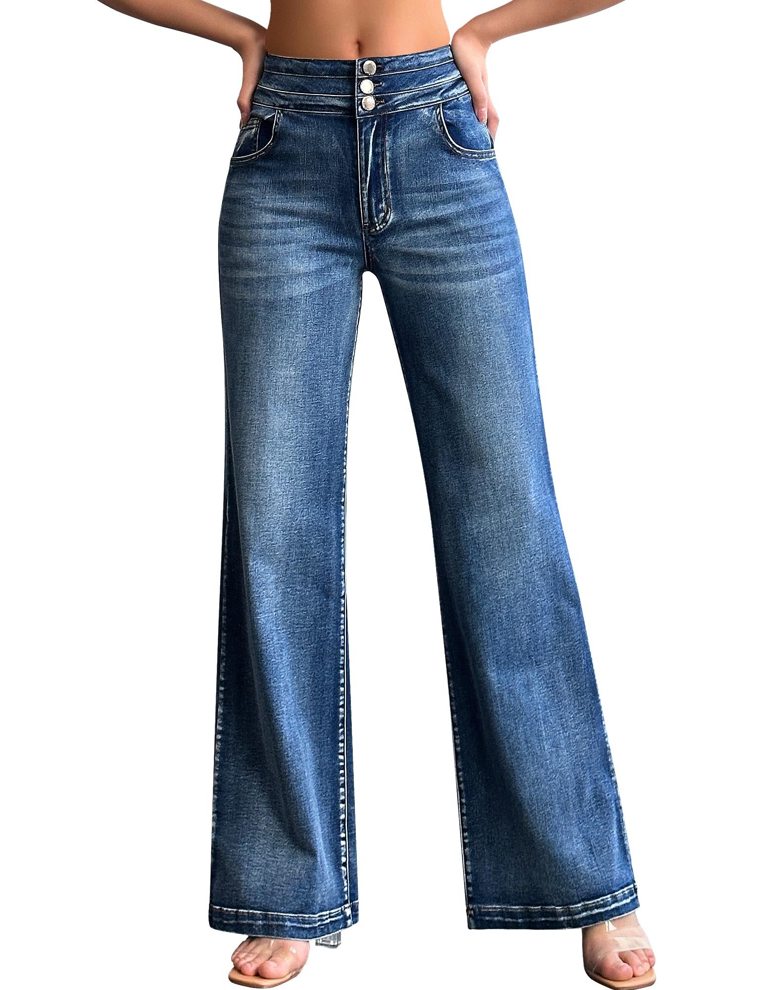 Top 10 High Waisted Wide Leg Jeans cover photo collage