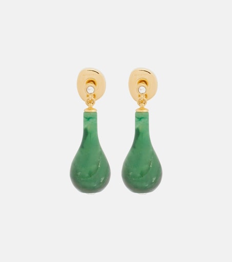 Jade 24kt gold-plated drop earrings