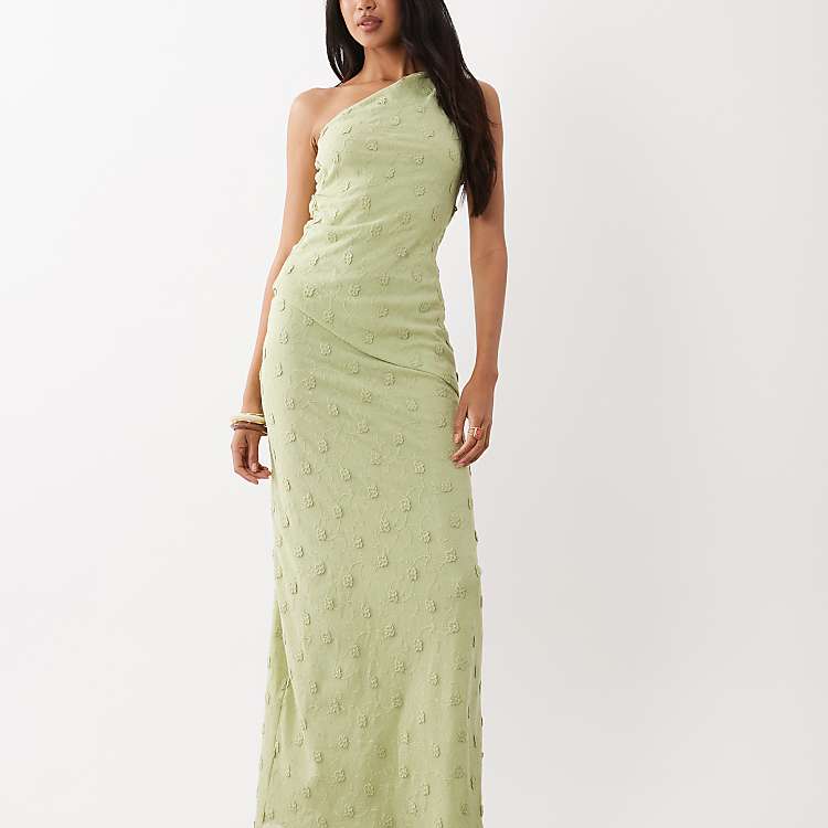 Gina Tricot 3D Floral Sheer Maxi Skirt in Light Green