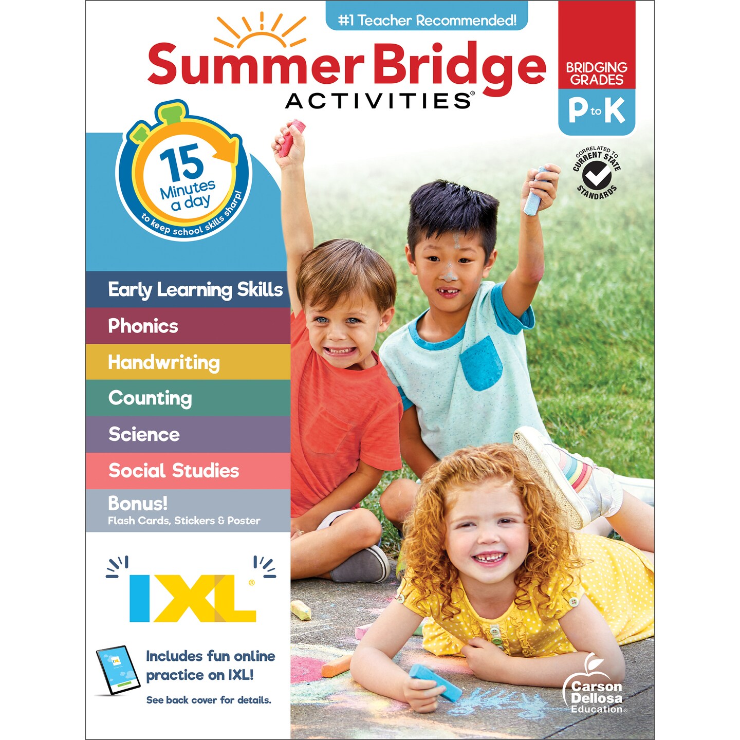 Read Now - Companions to Summer Bridge Activities Preschool to Kindergarten Workbook, Activity Book Ages 4-6 With Math, Phonics, Handwriting Practice, Fitness, Flash Cards, Stickers, and More (Volume 1) cover photo collage