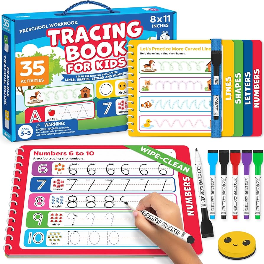 Free PDF - Engaging practice with Trace Letters: Alphabet Handwriting Practice workbook for kids: Preschool writing Workbook with Sight words for Pre K, Kindergarten and Kids Ages 3-5. ... Words & Math for Preschool & Kindergarten) cover photo collage