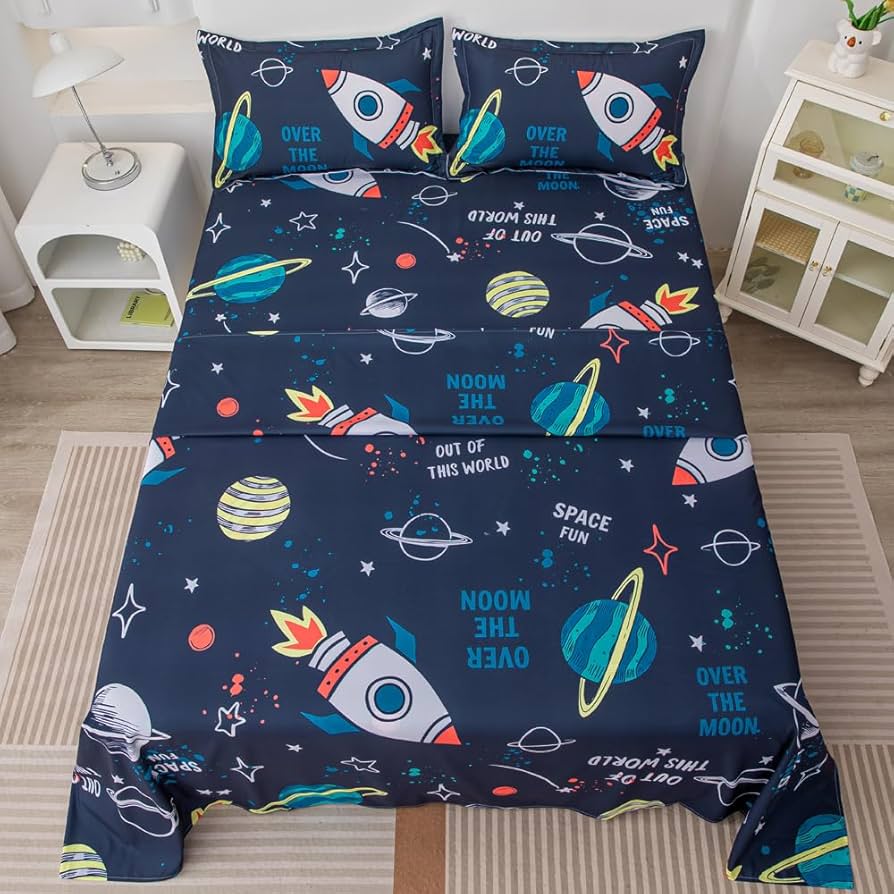 Fun Kids Twin Sheet Sets with Prints cover photo collage
