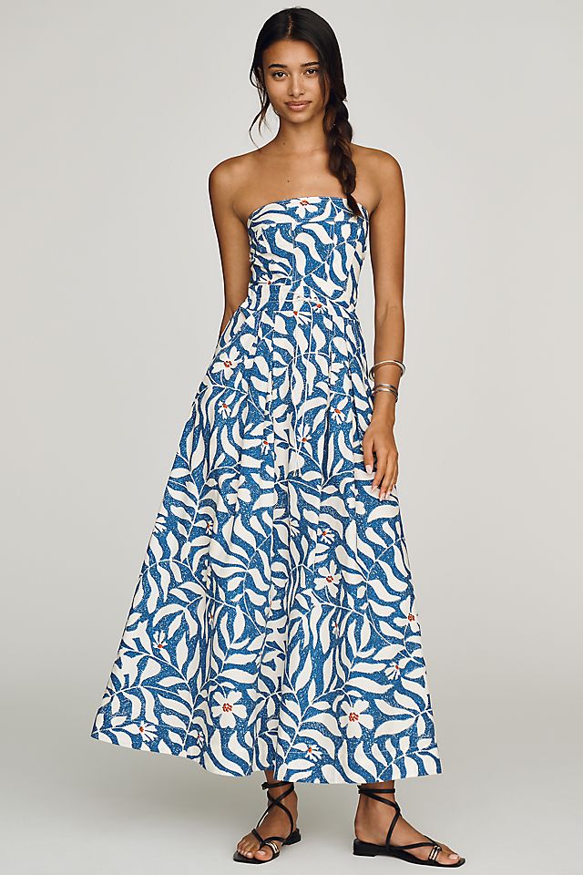 Maeve Strapless Waisted Maxi Dress — Plus Size