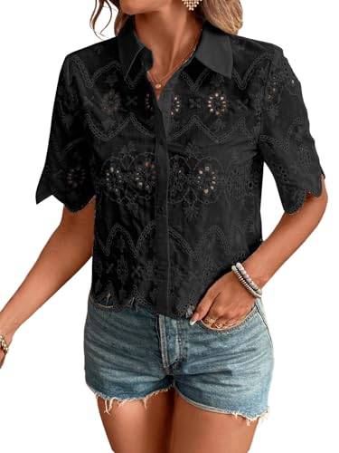 Top 10 Eyelet Lace Tops for Women cover photo collage
