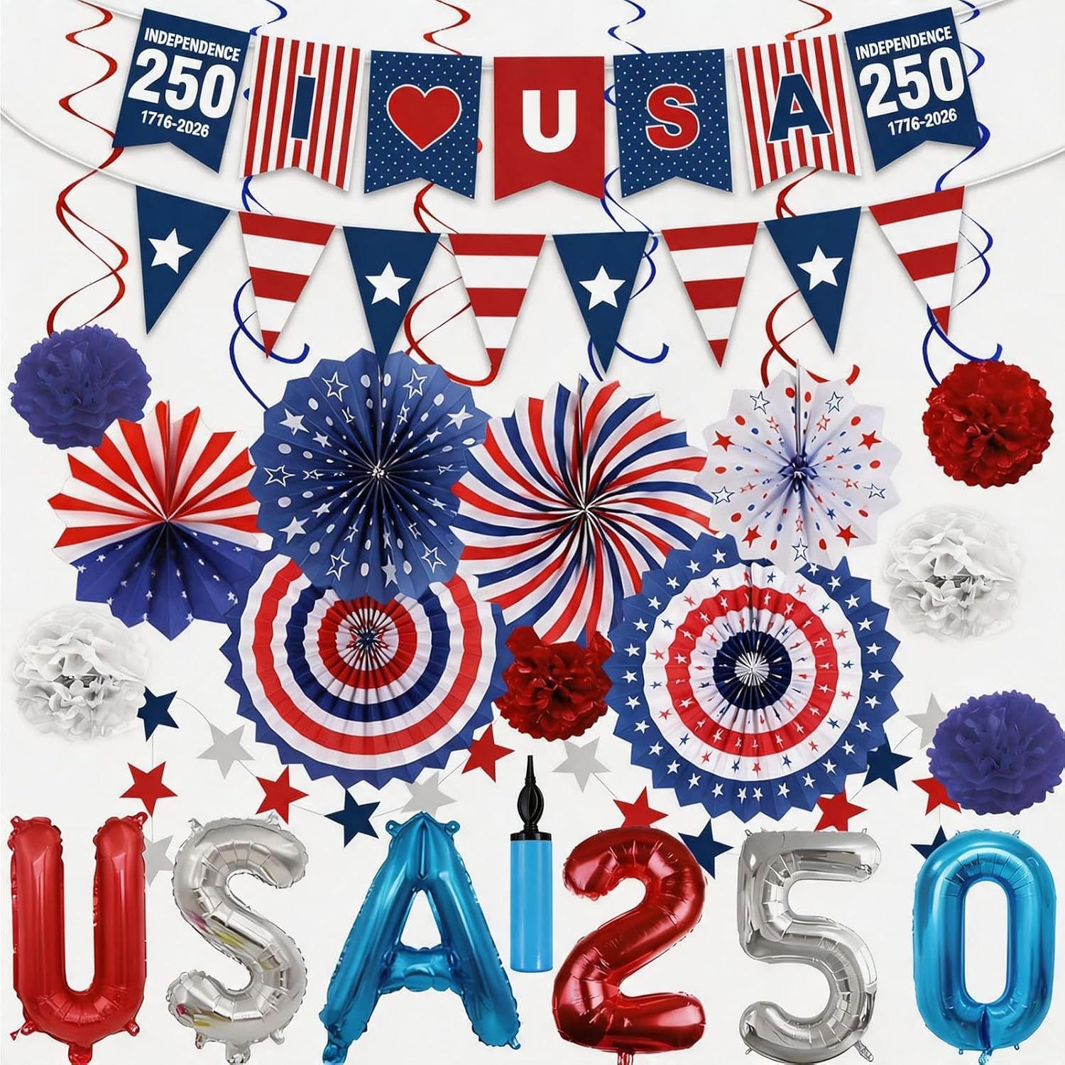 Patriotic Decor for Memorial Day, July 4th & America's 250th Anniversary cover photo collage