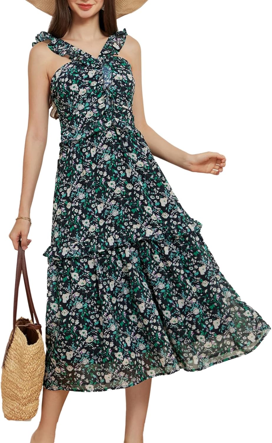 Best Summer Floral Maxi Sundresses with Pockets cover photo collage