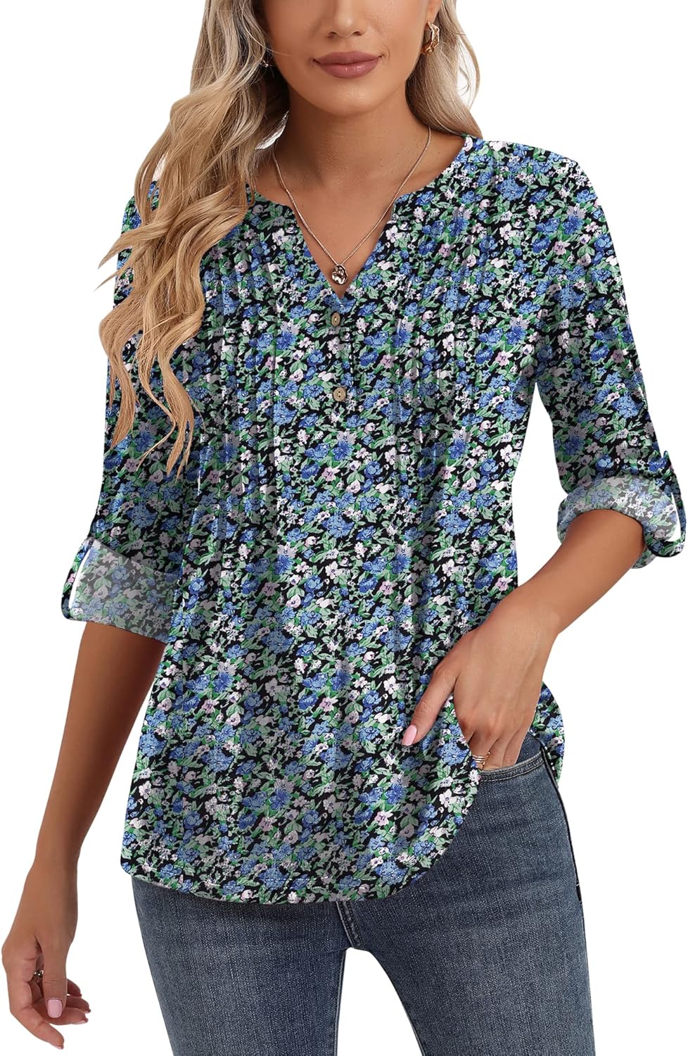Top 10 3/4 Sleeve Henley Tops cover photo collage