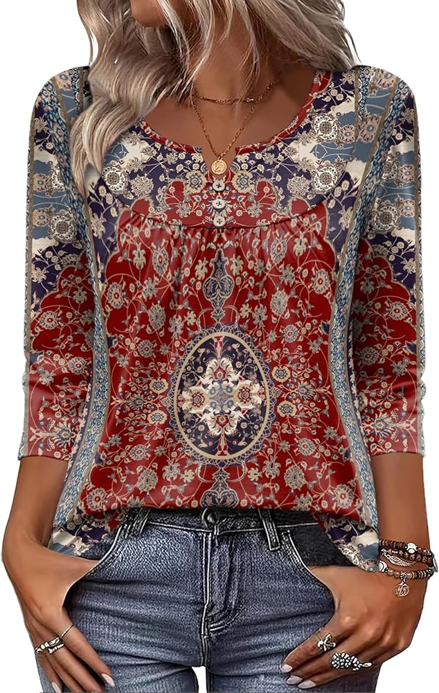 Top 10 3/4 Sleeve Women's Work Tops cover photo collage