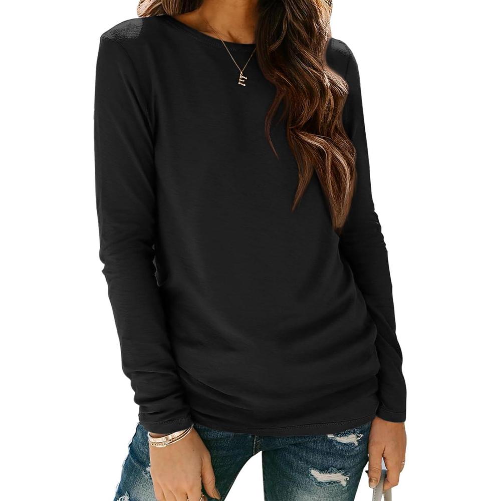 Cute Women's Long Sleeve Basic Tees cover photo collage