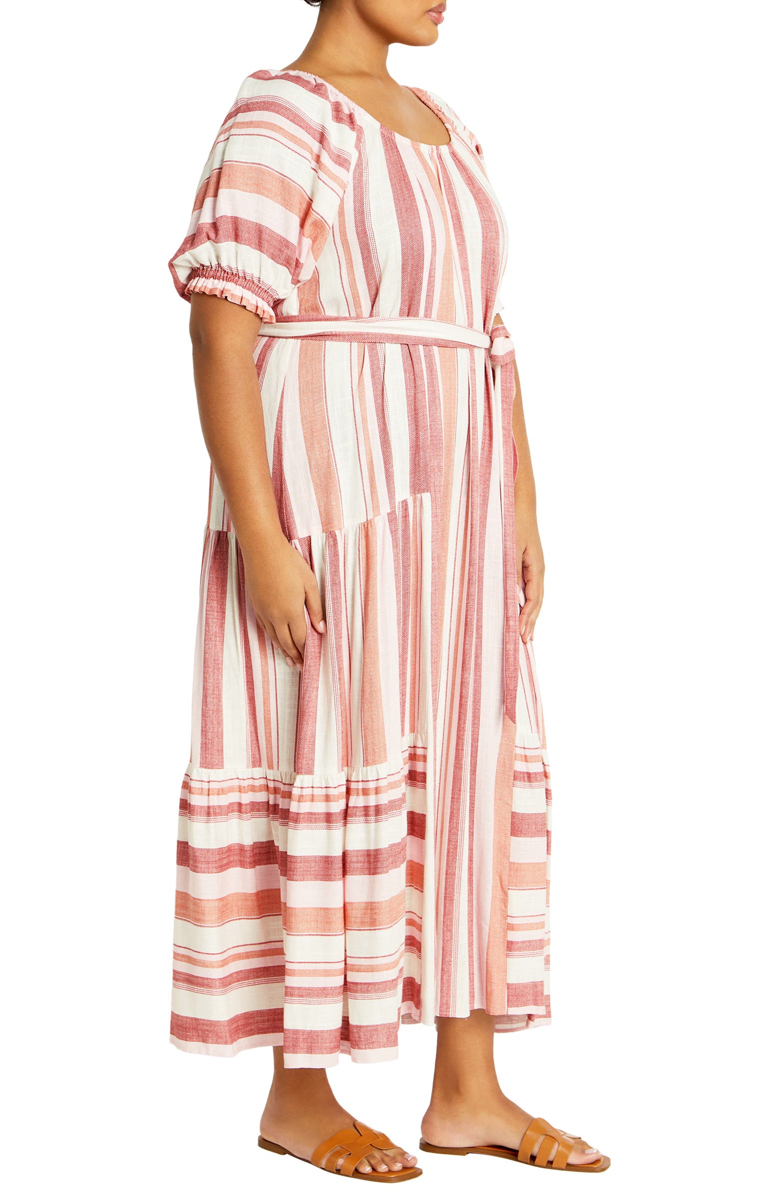 City Chic Simone Stripe Maxi Dress