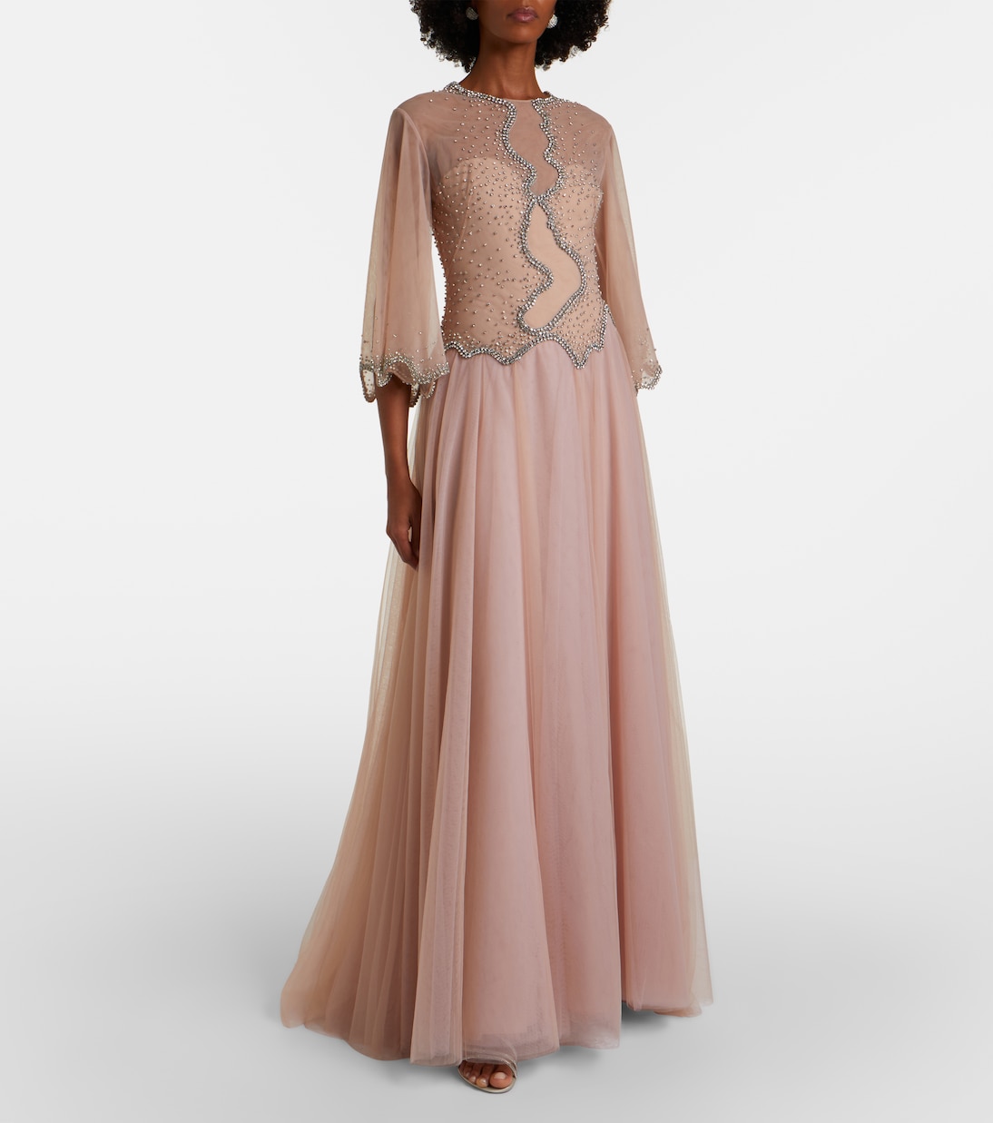 Evanna embellished tulle gown