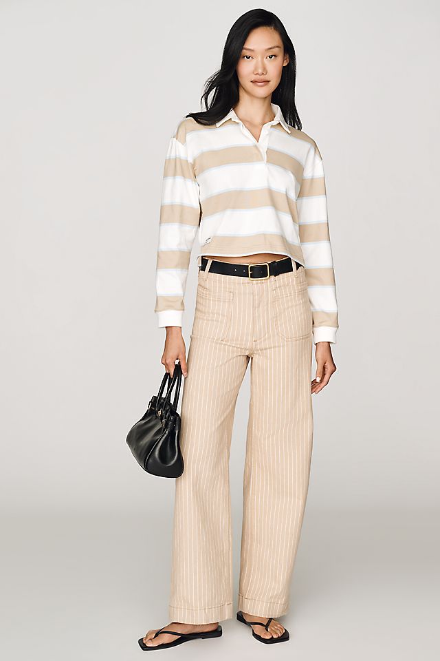 Colette Striped Full-Length Wide-Leg Pants by Maeve
