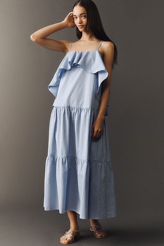 Curaae Plus Seatra Ruffle Midi Dress