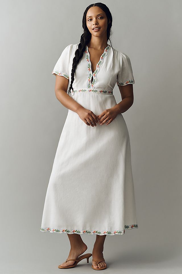 Show Me Your Mumu Thea Plus Cotton Linen Midi Dress