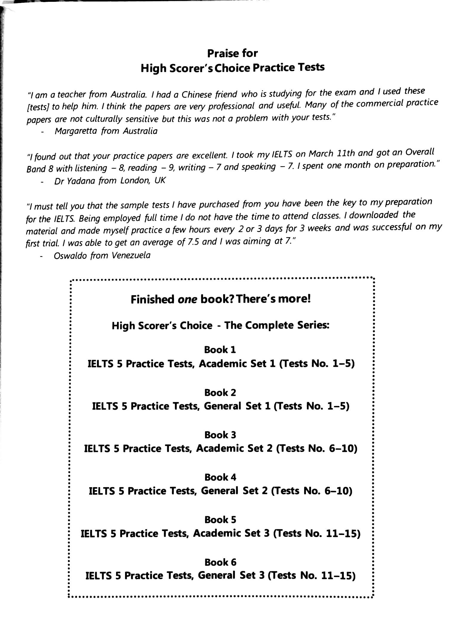 Free PDF - IELTS 5 Practice Tests, General Set 1: Tests No. 1-5