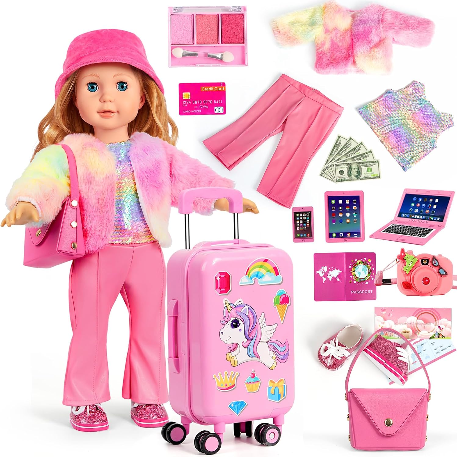 Top 10 Travel Sets Made for 18-Inch Dolls cover photo collage